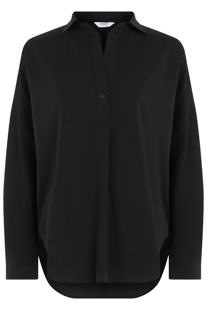 Penn & Ink N.Y Damen Schlupfbluse Magda Schwarz