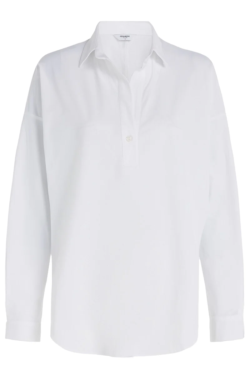 Penn & Ink N.Y Damen Schlupfbluse Magda Weiss