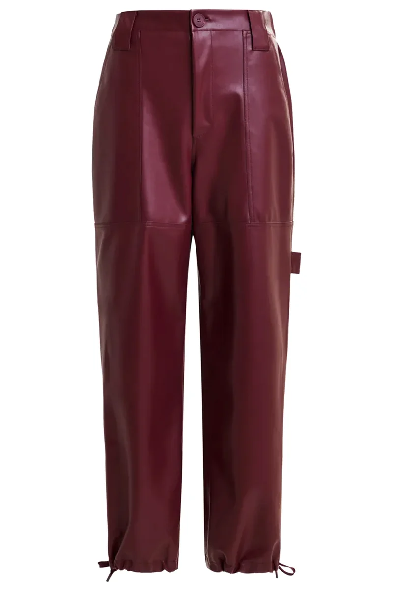 Essentiel Antwerp Damen Kunstlederhose Itao Burgund