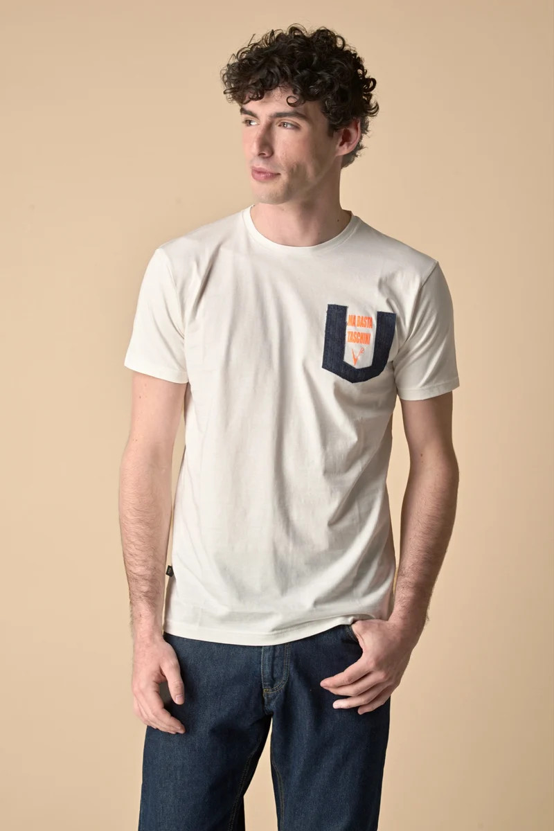 T-Shirt Bianca "Ma basta Taschini"