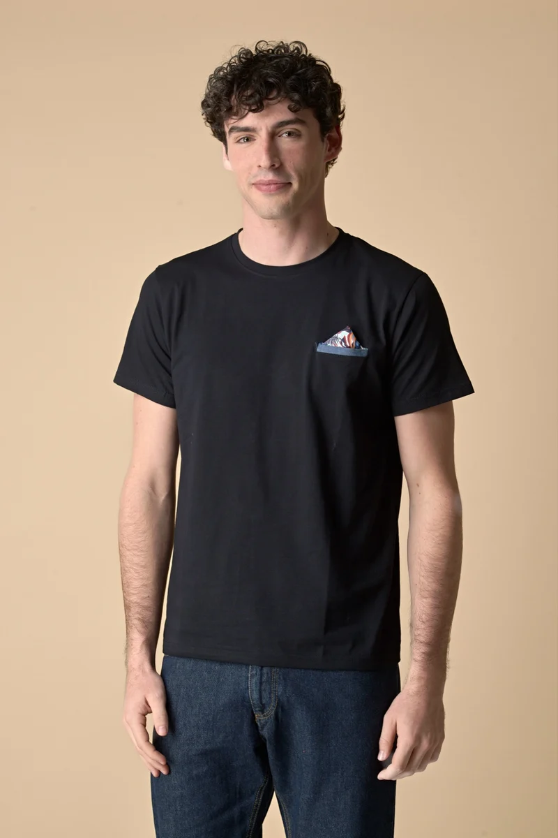 T-Shirt Blu con Pochette in tessuto V2
