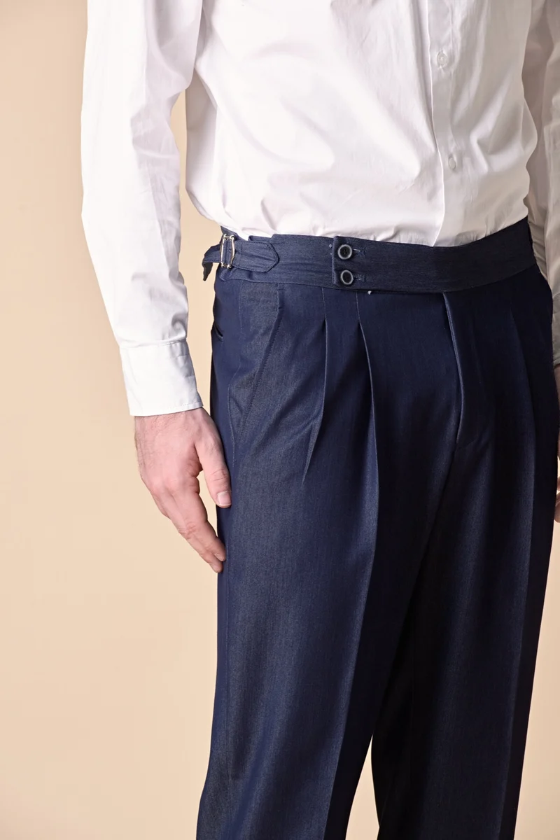 Pantalone alta sartoria Jeans con doppia Pence