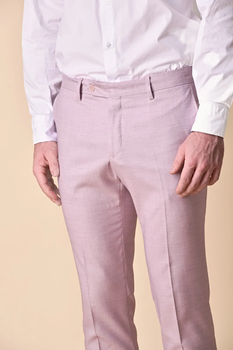Pantalone alta sartoria fiammata Rosa Cipria