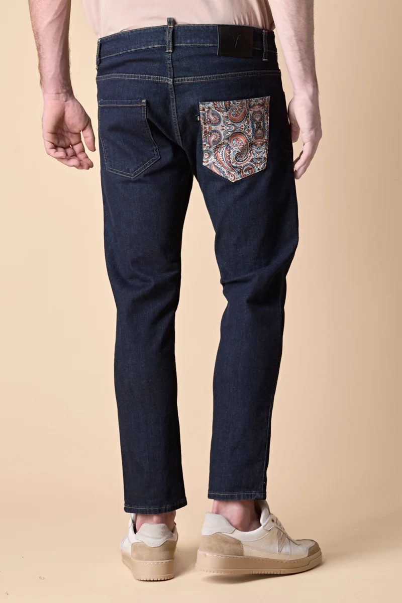 NEW YORK - Jeans Slim Fit - Lavaggio 0 con Tasca in tessuto V2