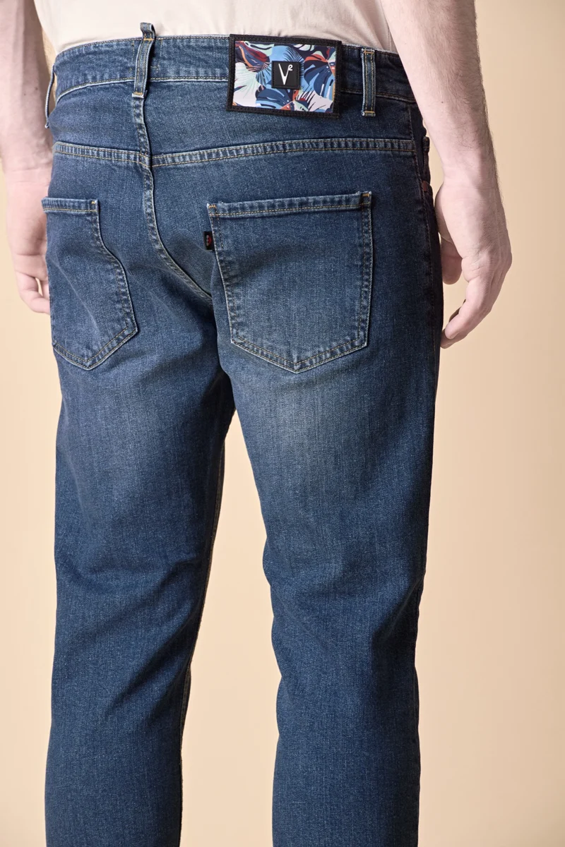 NEW YORK - Jeans Slim Fit - Blu con salpa in tessuto V2