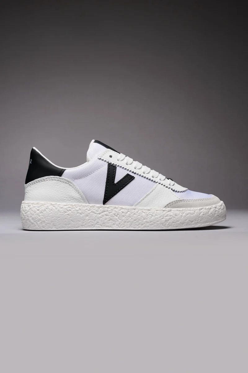 ATENA - Sneakers a suola bassa Bianca con inserti gommati Neri