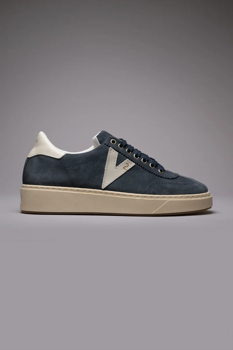 SUÈDE - Sneakers in pelle scamosciata Blu con inserti e retro Bianco