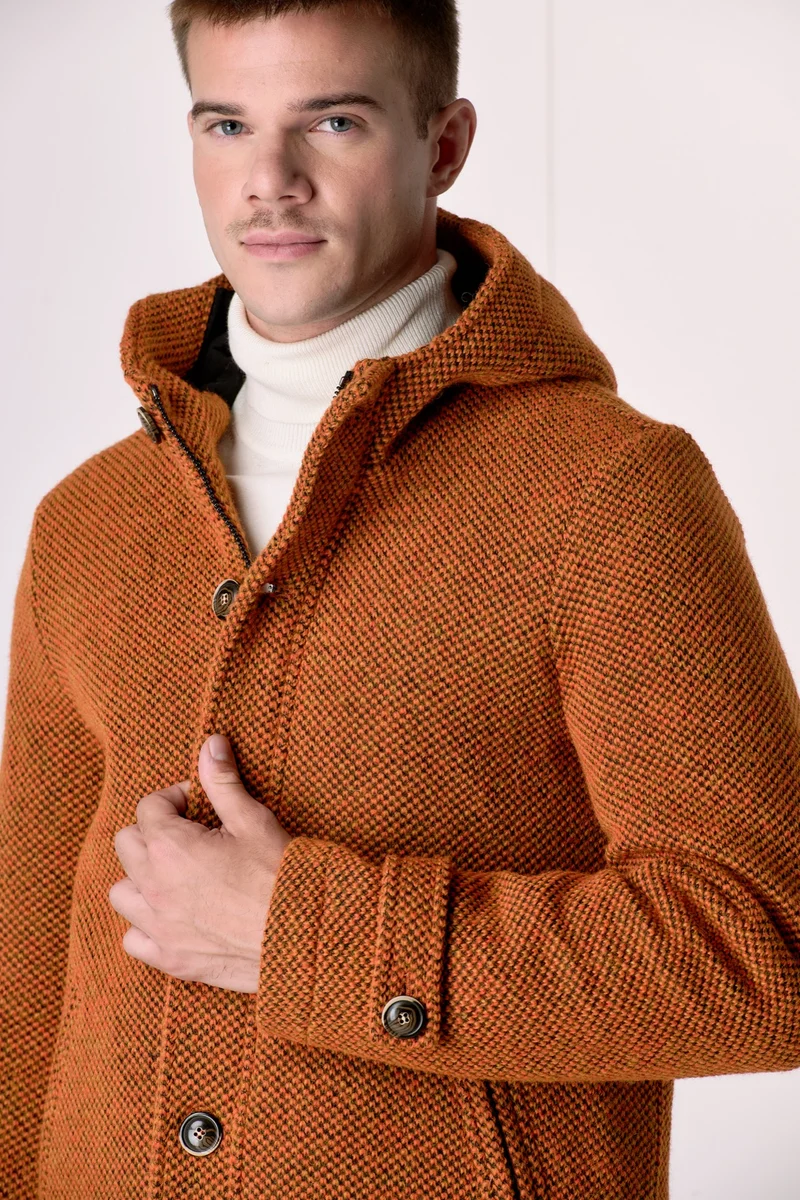 Parka punto riso Multicolor Arancio Accoppiato
