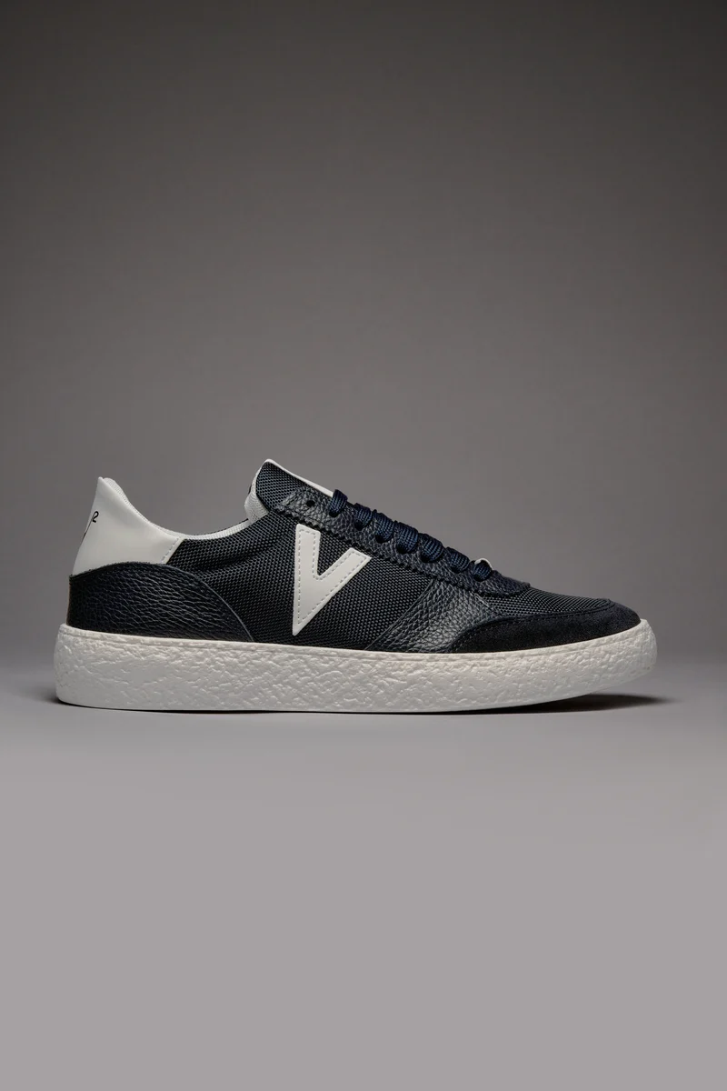 ATENA - Sneakers a suola bassa Blu con inserti gommati Bianchi