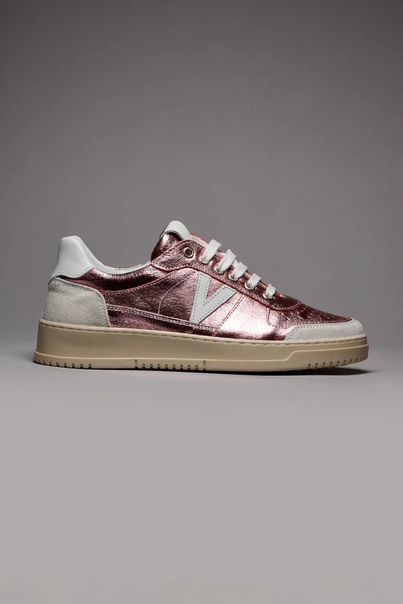 COLLEGE LAMÉ - Sneakers in pelle laminata Rosa