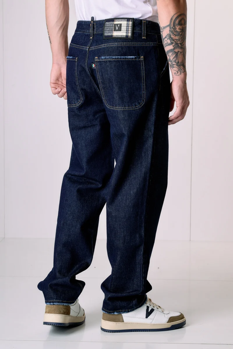 PORTLAND - Jeans Work Over Fit - Lavaggio Zero con salpa in tessuto V2