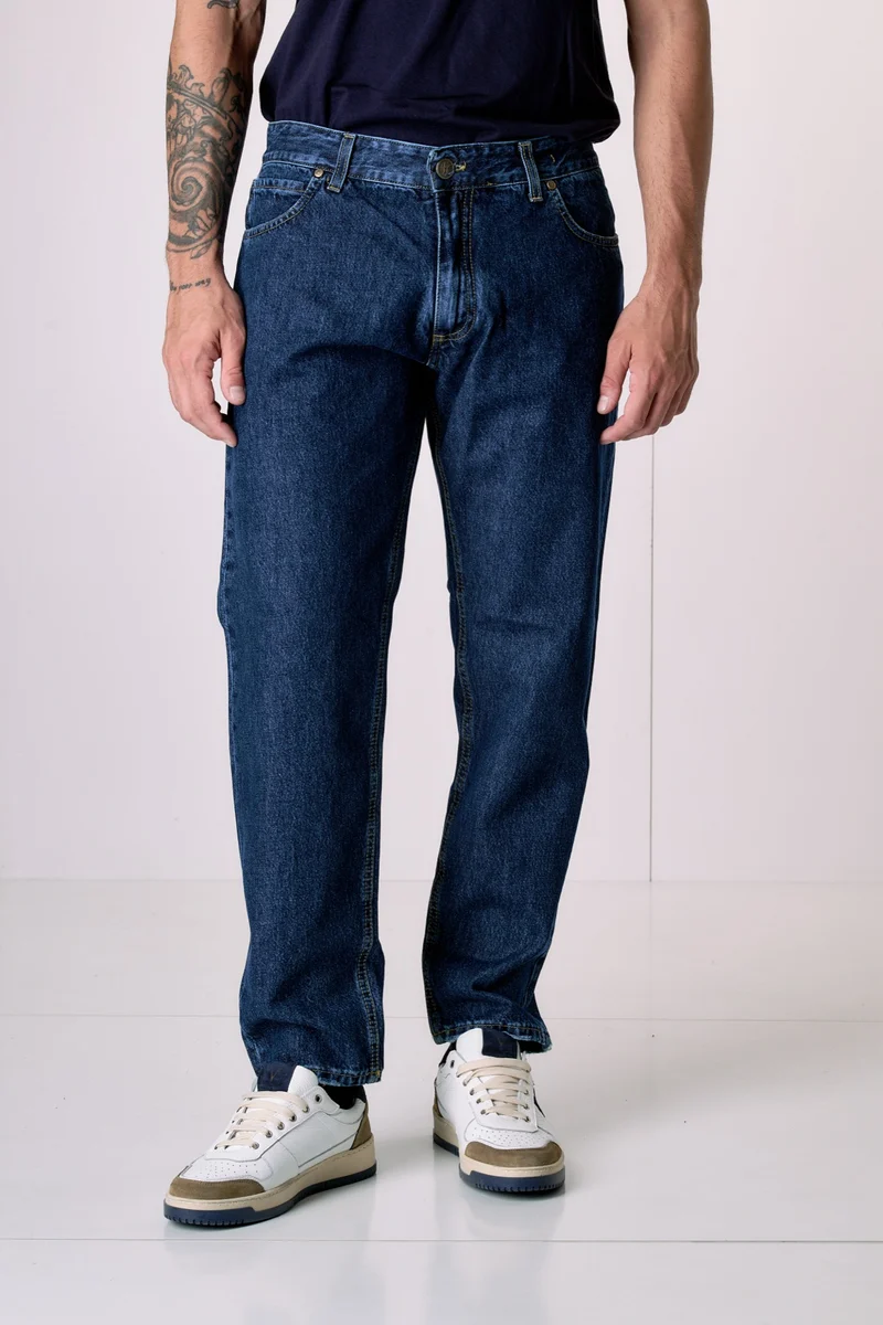 DETROIT - Jeans Loose Fit - Blu con salpa in tessuto V2
