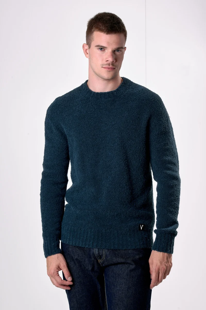 Maglione Girocollo filato Extra-soft Ottanio