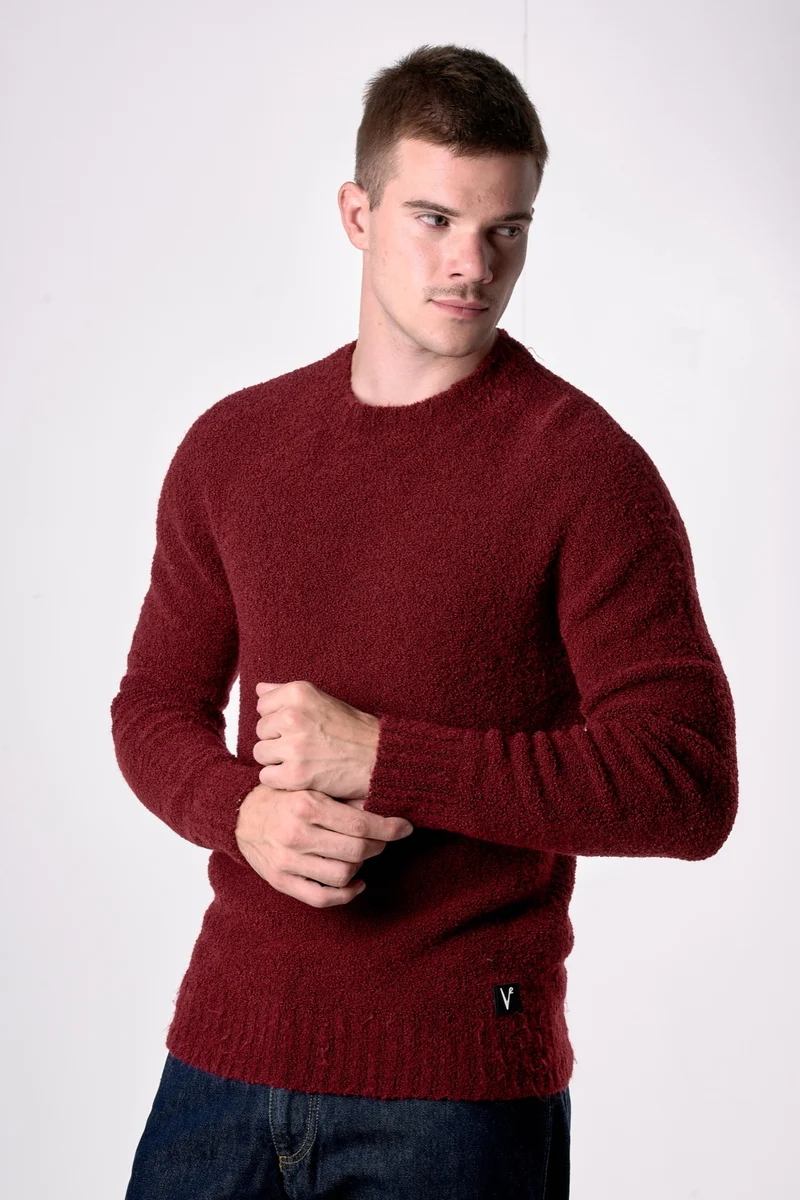 Maglione Girocollo filato Extra-soft Bordeaux