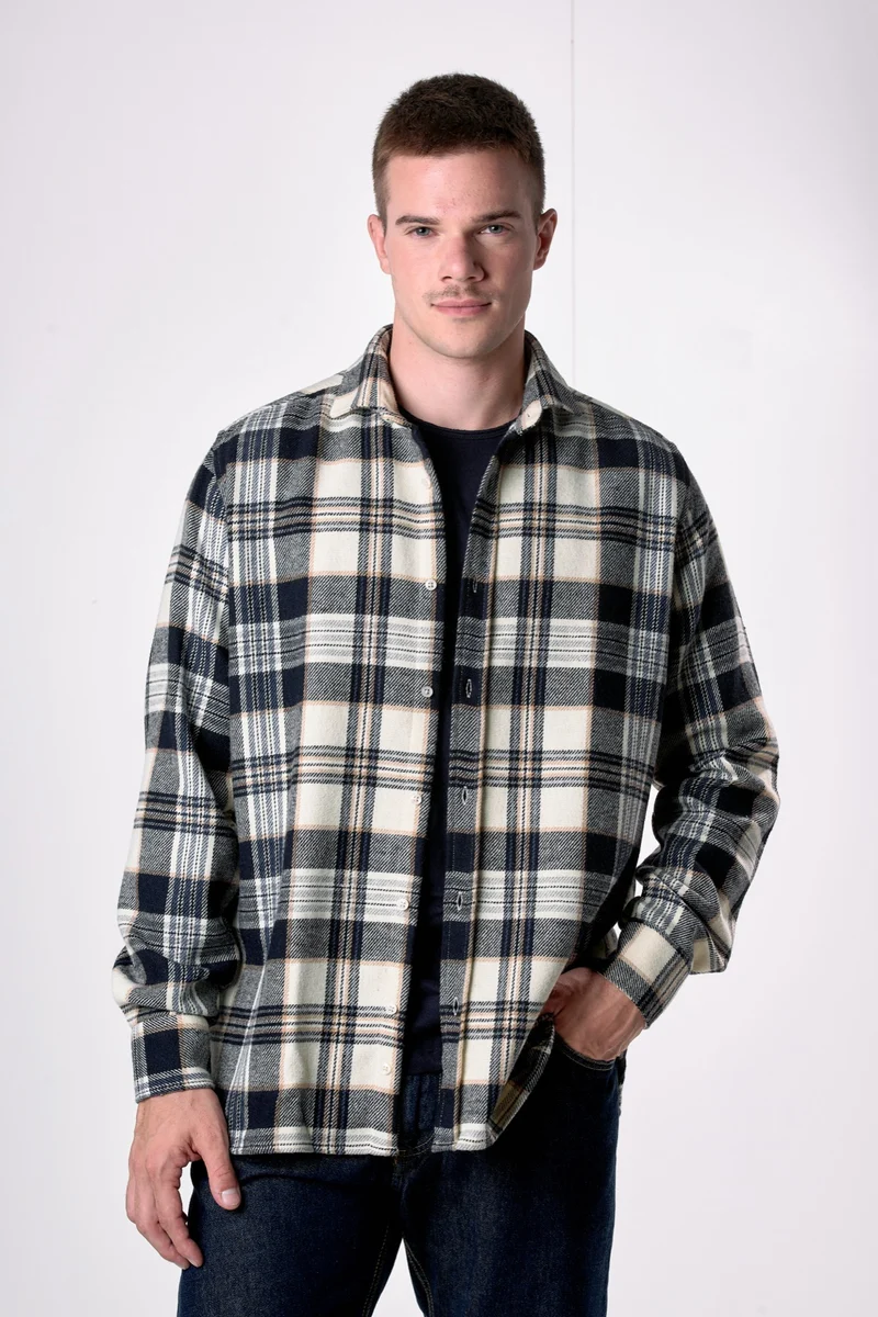 Camicia Scozzese Blu
