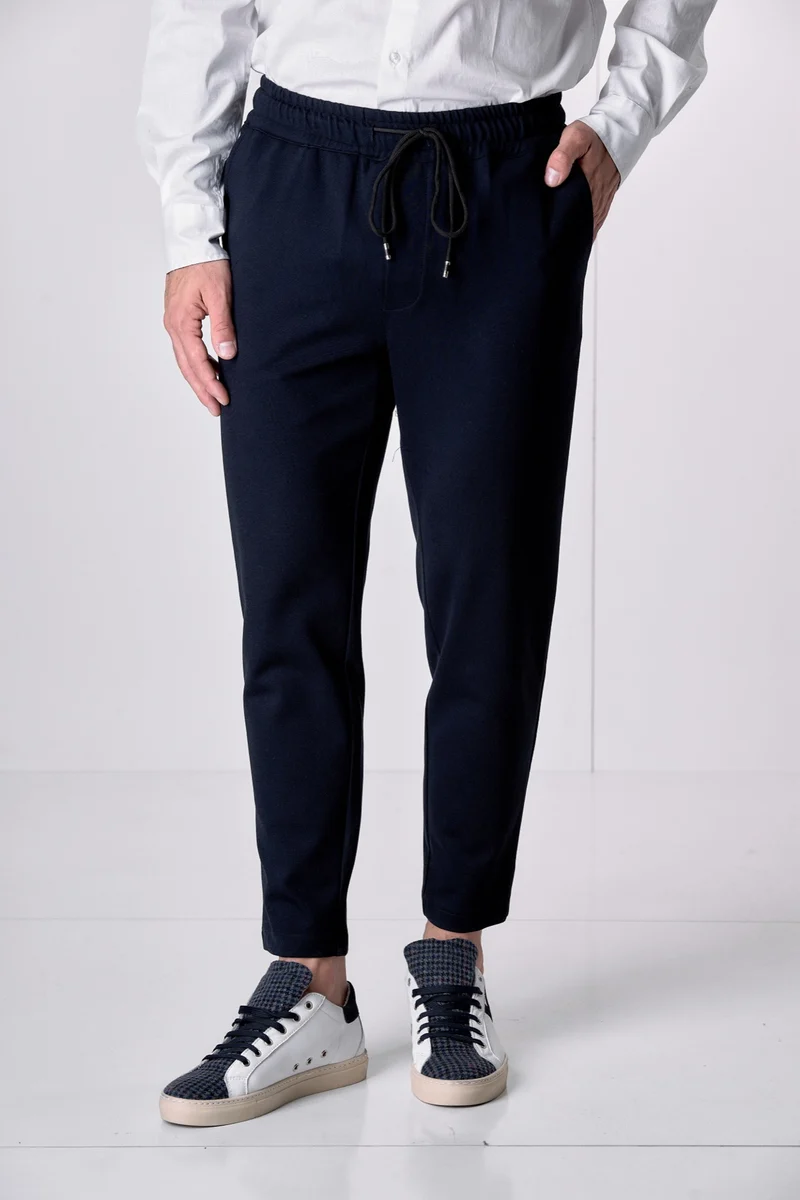 Pantalone Sartoriale Blu con elastico in vita e interni in tessuto V2