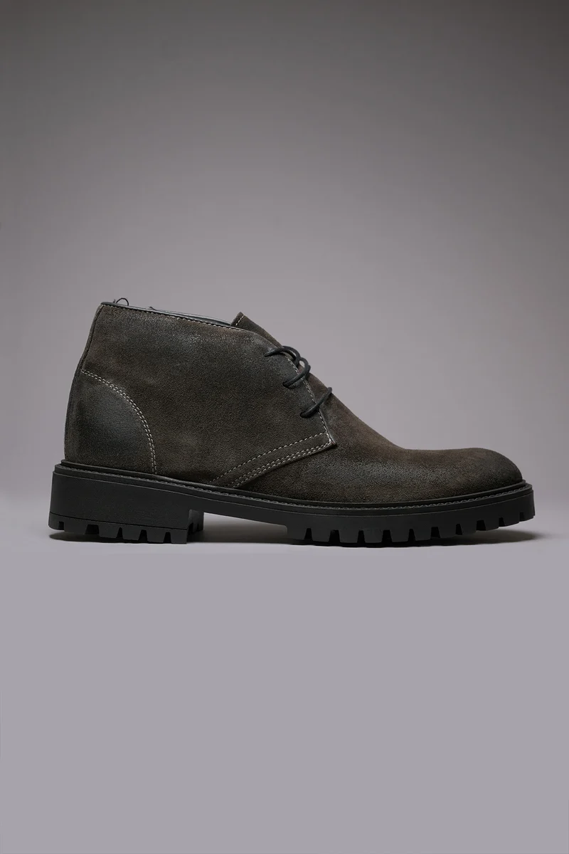 OLIVER - Scarpa Polacchina Scamosciata Antracite