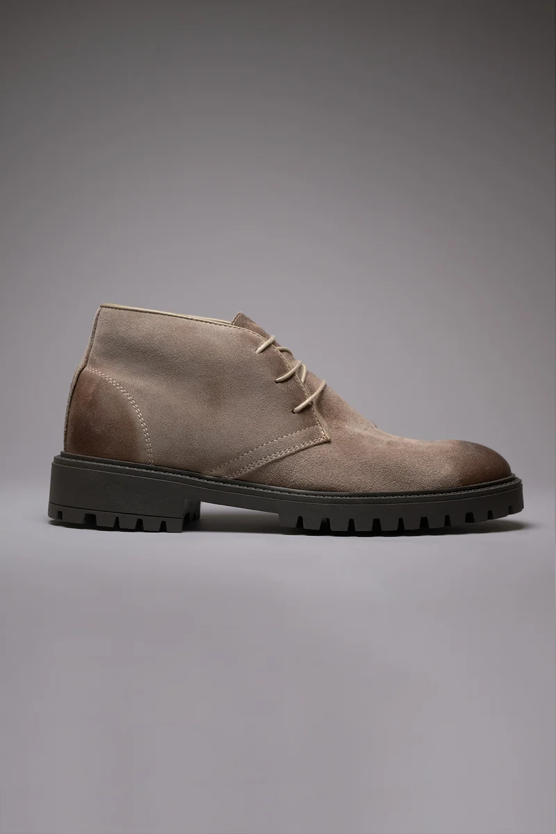 OLIVER - Scarpa Polacchina Scamosciata Tortora