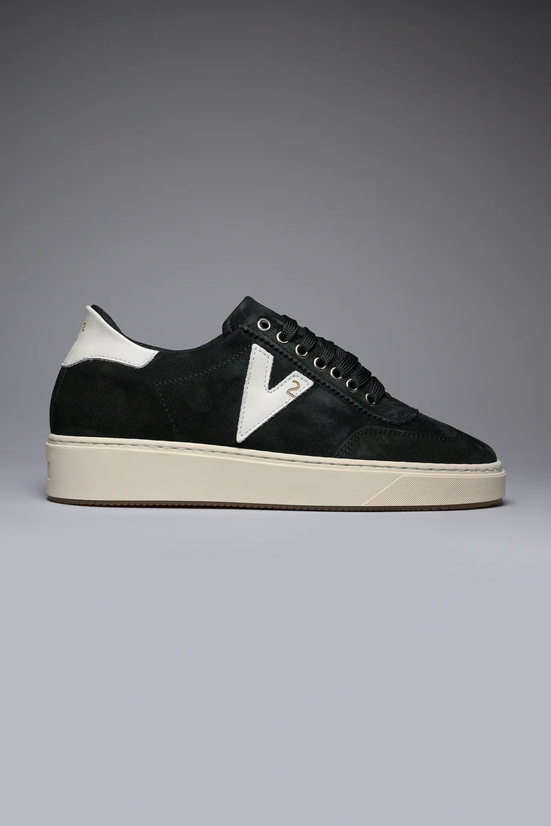 SUÈDE - Sneakers in pelle scamosciata Nera con inserti e retro Bianco