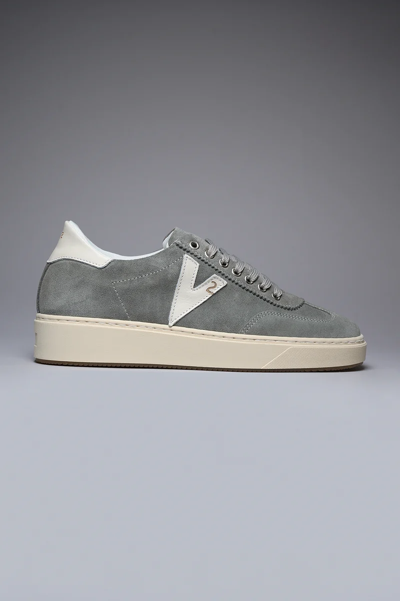 SUÈDE - Sneakers in pelle scamosciata Grigia con inserti e retro Bianco