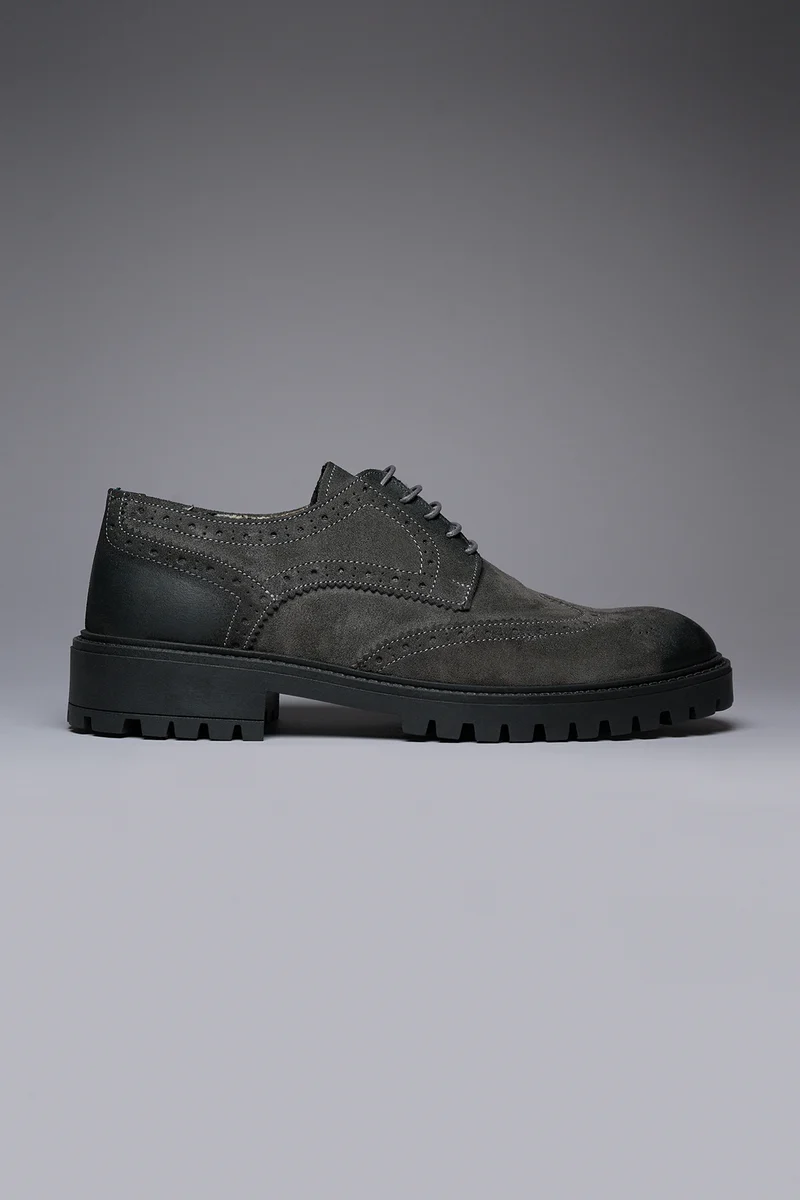 OXFORD - Scarpa derby Scamosciata Antracite