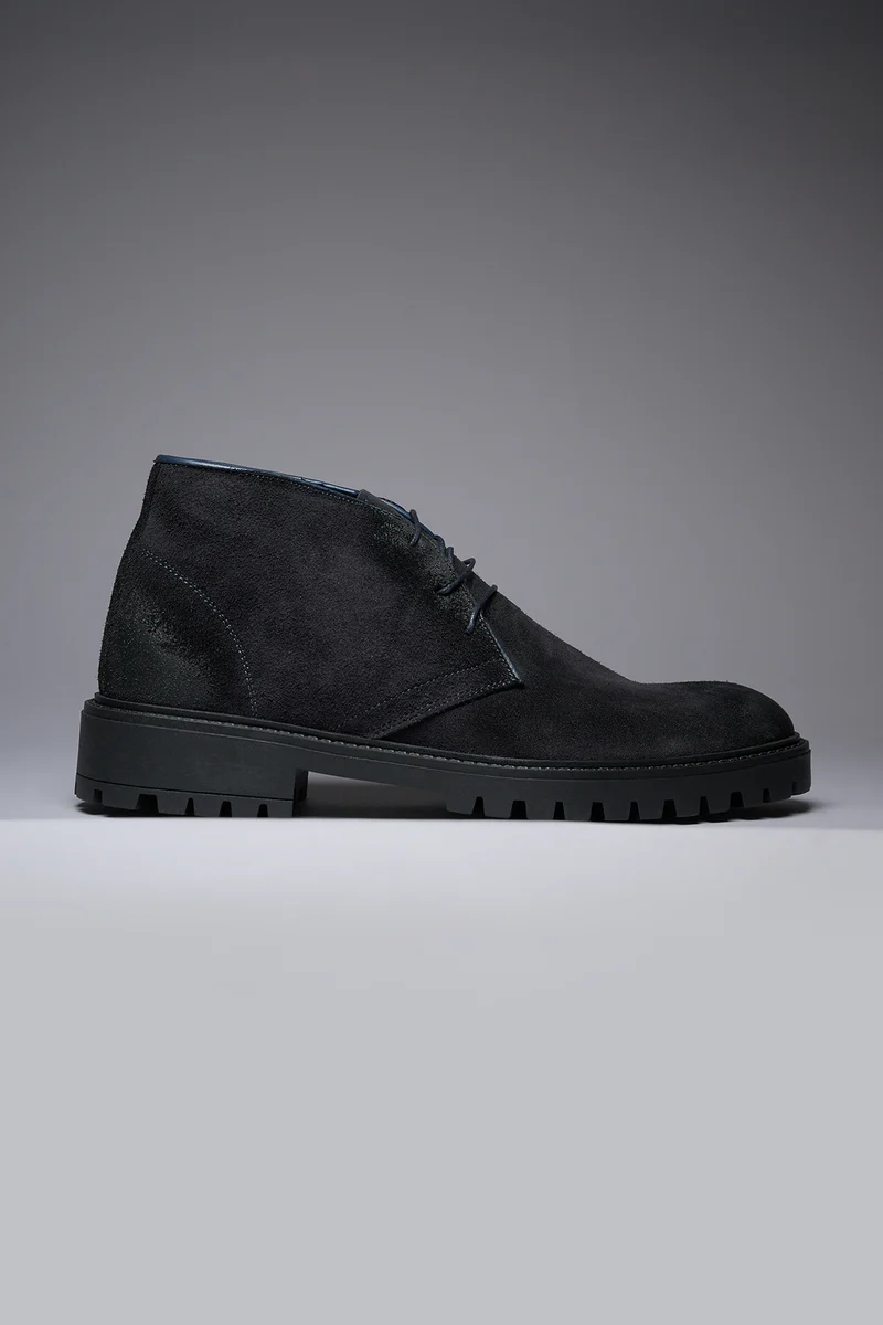 OLIVER - Scarpa Polacchina Scamosciata Blu