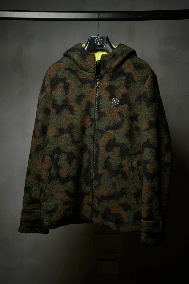 Bomber in Lana con Zip Camouflage